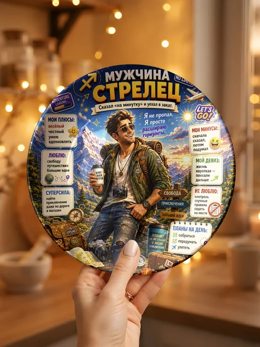 CupArt! Тарелка декоративная Знак Зодиака Мужчина Стрелец, белый, фото 7