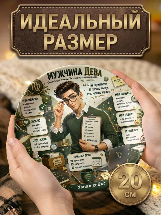 CupArt! Тарелка декоративная Знак Зодиака Мужчина Дева, зеленый, фото 2
