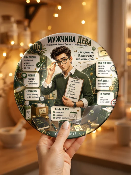 CupArt! Тарелка декоративная Знак Зодиака Мужчина Дева, зеленый, фото 7