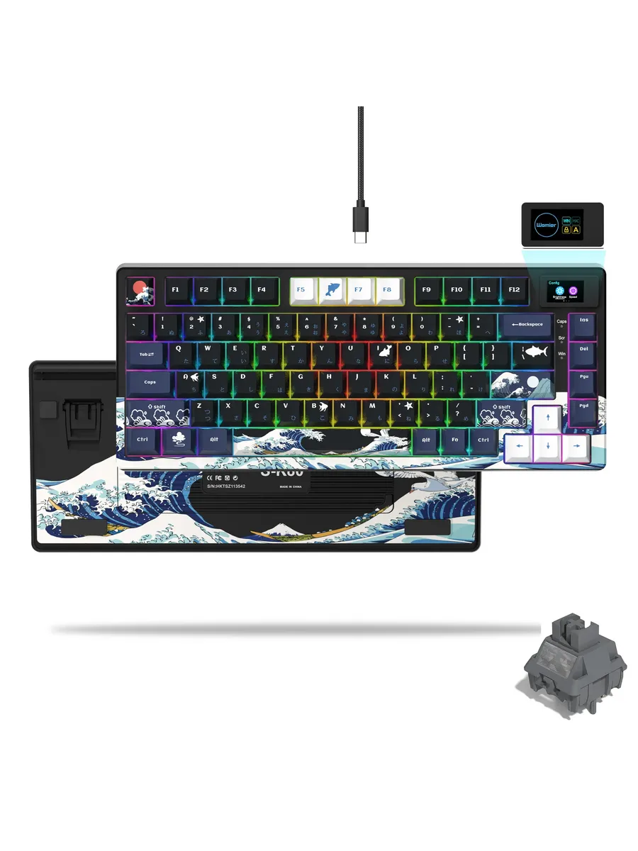 Нет бренда Механическая игровая клавиатура Womier Liquid S-K80 75%