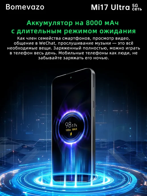 Смартфон Xiaomi Mi17ultra 16/1024 ГБ, синий, фото 7