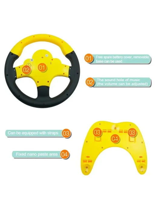 Нет бренда Игровой руль желтый Creative, цвет A, ECE, желтый, фото 2