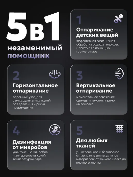 Отпариватель ручной для одежды, фиолетовый, фото 4