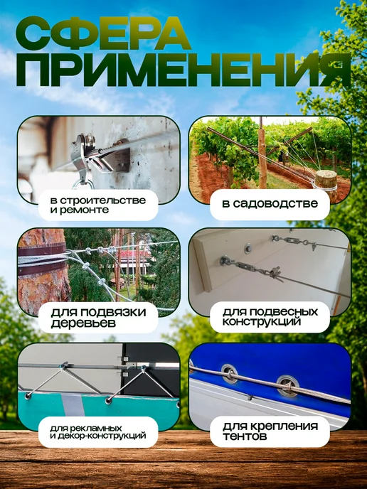 Росинка Трос стальной оцинкованный в ПВХ оплетке 3 4 мм, 30 м, 30 м, фото 2