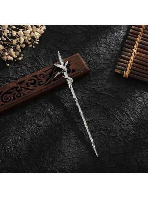 Заколка для волос бежевая, Style 31, 18 см, черный