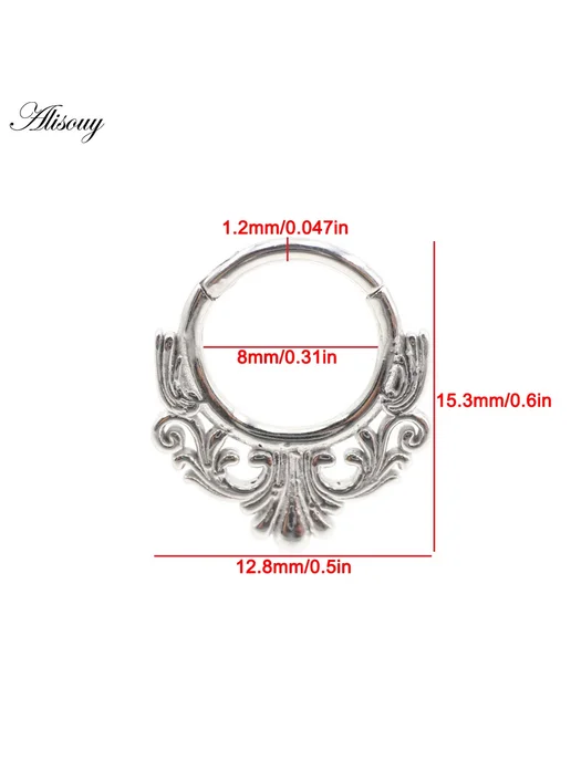 Alisouy Серьги-кольца 15.3mm, No 9 Steel Color, вариант