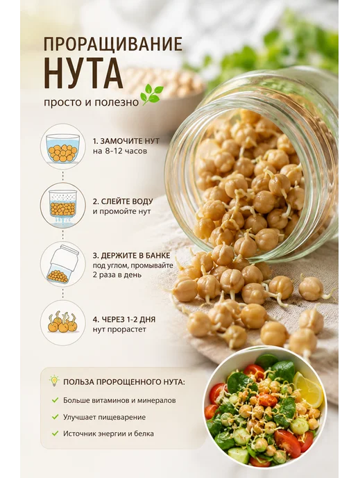 Дерево Любви Нут крупа для каш и проращивания 5 кг, 2 кг, фото 5
