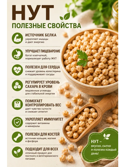Дерево Любви Нут крупа для каш и проращивания 5 кг, 5 кг, фото 4