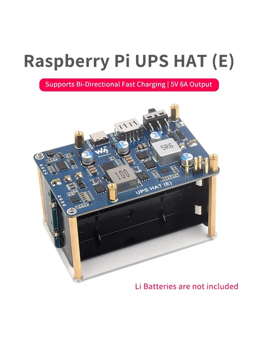 Нет бренда Блок бесперебойного питания Raspberry Pi 5 UPS HAT (E), вариант, фото 2