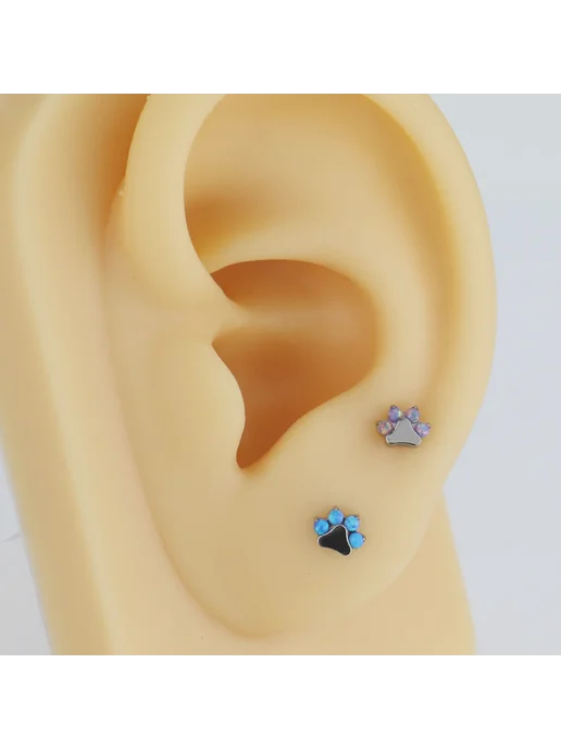 Нет бренда Титановый пирсинг F136 с опалом 1.2x10mm OP03 1pcs, 1 шт, фото 5