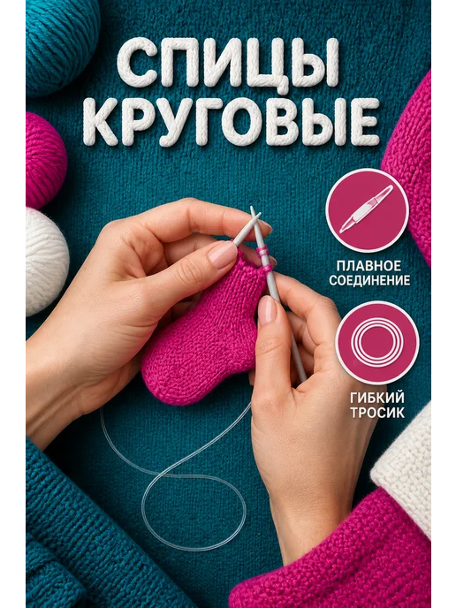 Спицы для вязания круговые, серый, фото 2