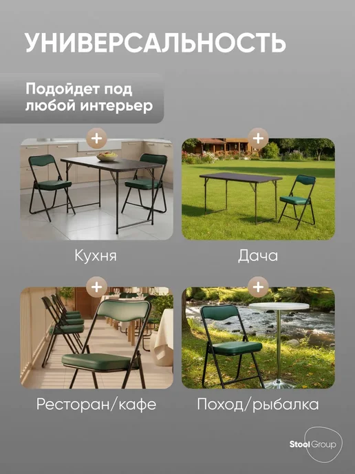 STOOL GROUP Стул складной Джонни, зеленый, фото 8