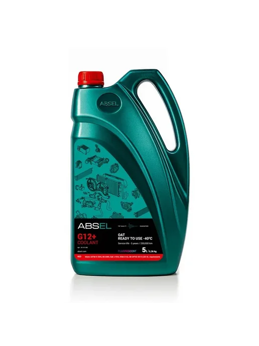 ABSEL Антифриз G12+ Red Coolant OAT −40, 5л YA101005, 5 л, фото 2