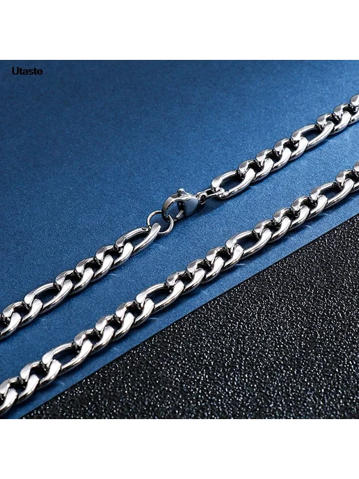 Нет бренда Цепочка Фигаро Black 24inch 60cm Long 7mm Width, черный, фото 5
