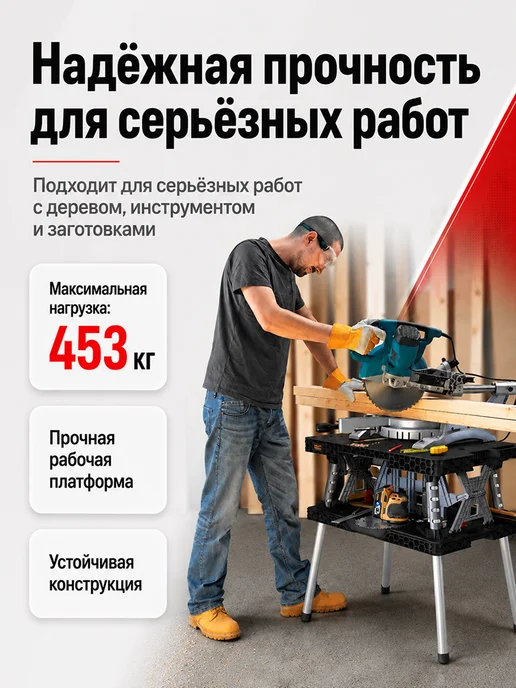 Keter Верстак складной слесарный ROC Folding Worktable 2.0, черный, фото 3