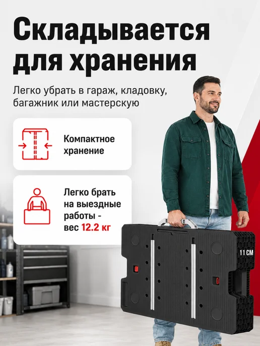Keter Верстак складной слесарный ROC Folding Worktable 2.0, черный, фото 5