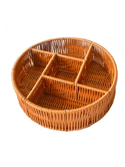 Корзина для пикника из ротанга для хлеба, фруктов, закусок