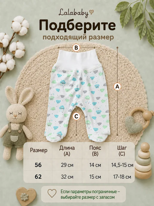 Lalababy Ползунки для новорожденных Зеленое облако штанишки, зеленый, фото 7