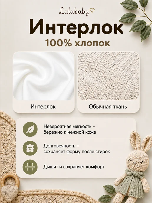 Lalababy Ползунки для новорожденных Фрукты штанишки закрытая ножка, голубой, фото 2