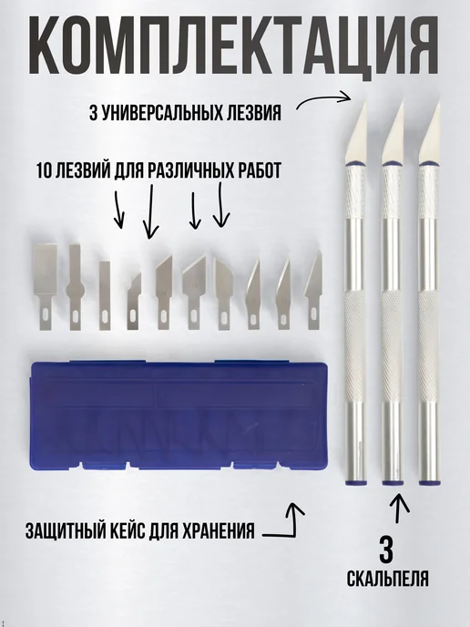 Скальпель канцелярский со сменными лезвиями, макетный нож и, вариант, фото 2