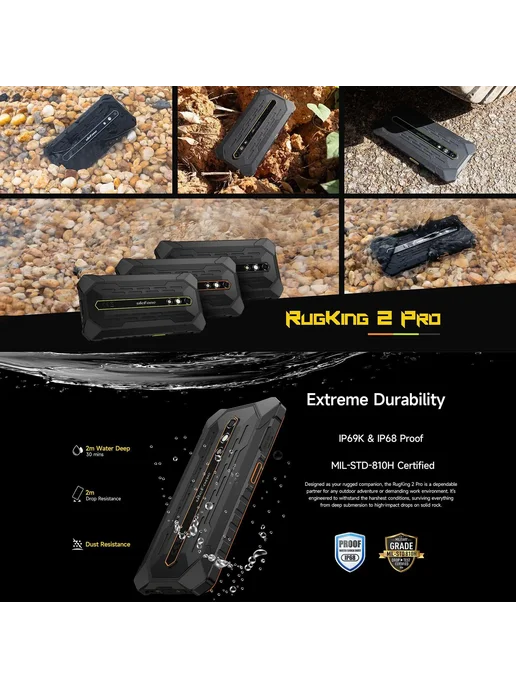 Смартфон Ulefone Rugking 2 Pro 4/64 ГБ, черный, фото 3