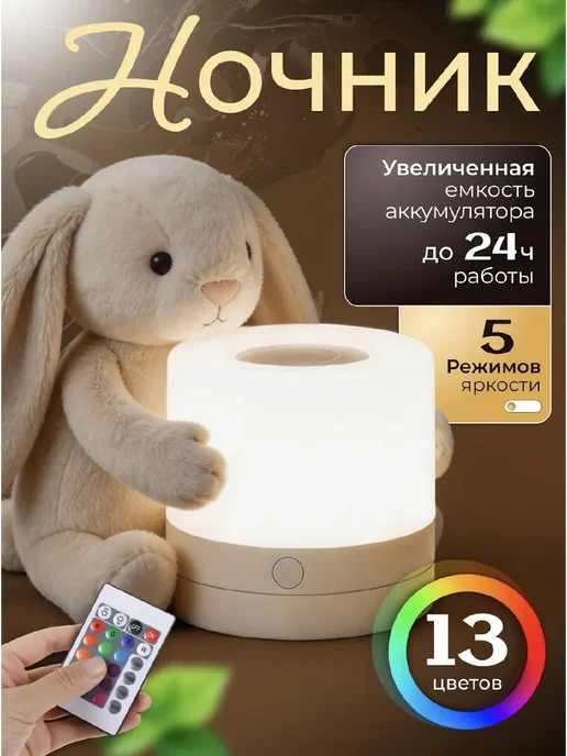 Ночник детский прикроватный, синий