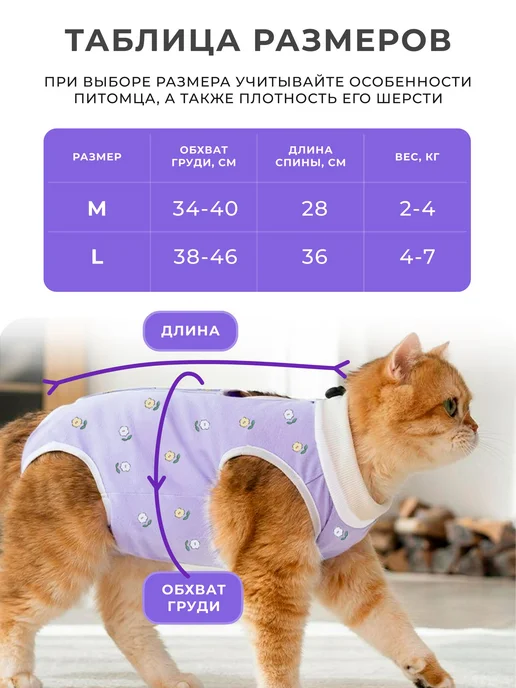 Попона для кошек послеоперационная на липучке, вариант, фото 3