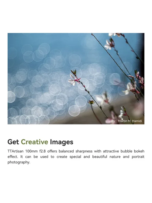 TTArtisan 100mm f2.8 Bubble Bokeh Объектив для полноформатны, черный, фото 2