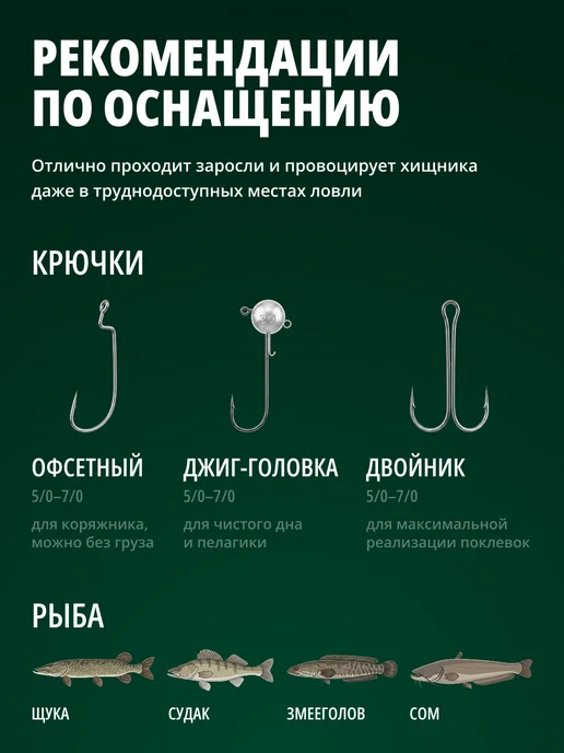 BIG FISH Силиконовые приманки для рыбалки на щуку и судака 75мм, вариант, фото 5