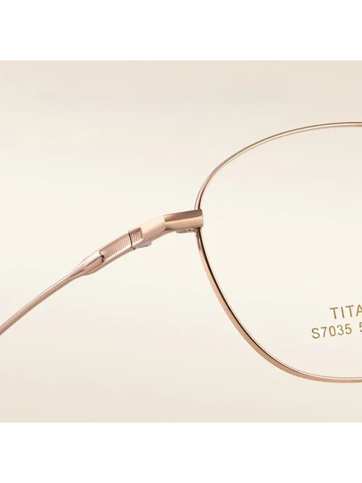 Титановая оправа для очков S7035 Rose Gold, золотой, фото 5