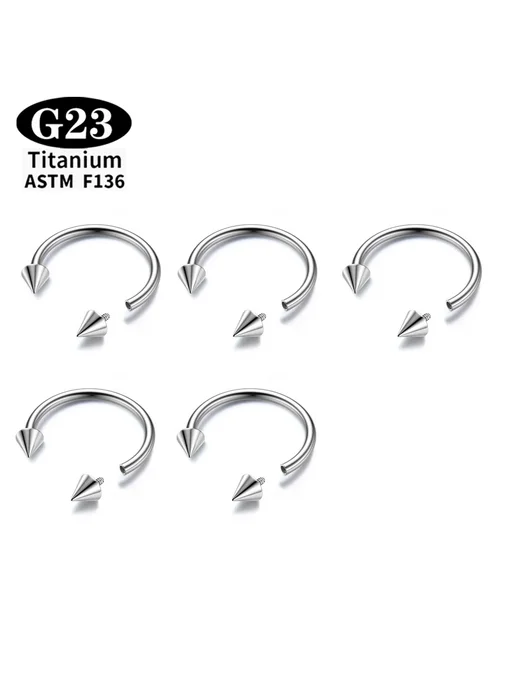 Титановые кольца для пирсинга ASTM F136, 5шт, 5 шт