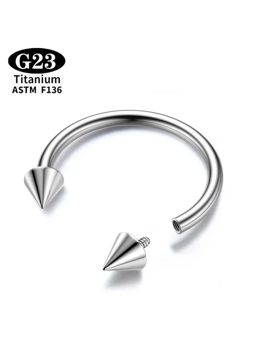 Титановые кольца для пирсинга ASTM F136, 5шт, 1.2x6x3, 5 шт, фото 7