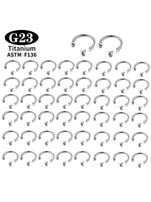 Титановые кольца для пирсинга ASTM F136, 5шт, 1.2x10x3, 5 шт, фото 3