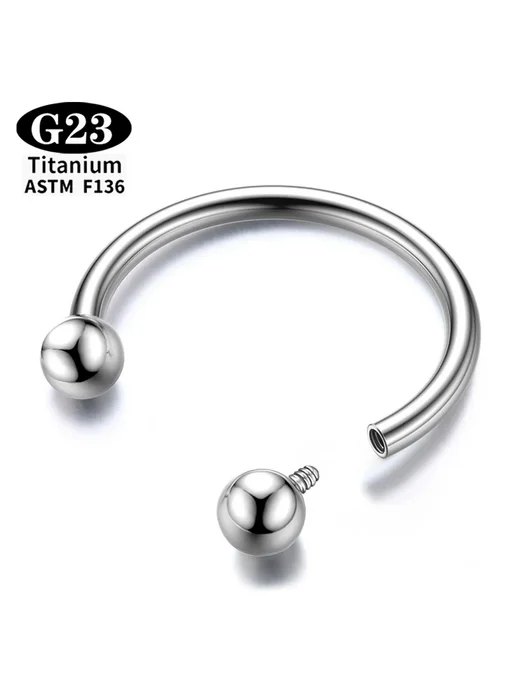 Титановые кольца для пирсинга ASTM F136, 5шт, 1.2x10x3, 5 шт, фото 6