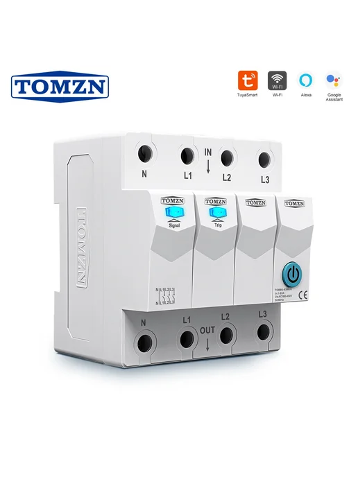 TOMZN Умный трёхфазный выключатель TOB9S-63WIFI, вариант