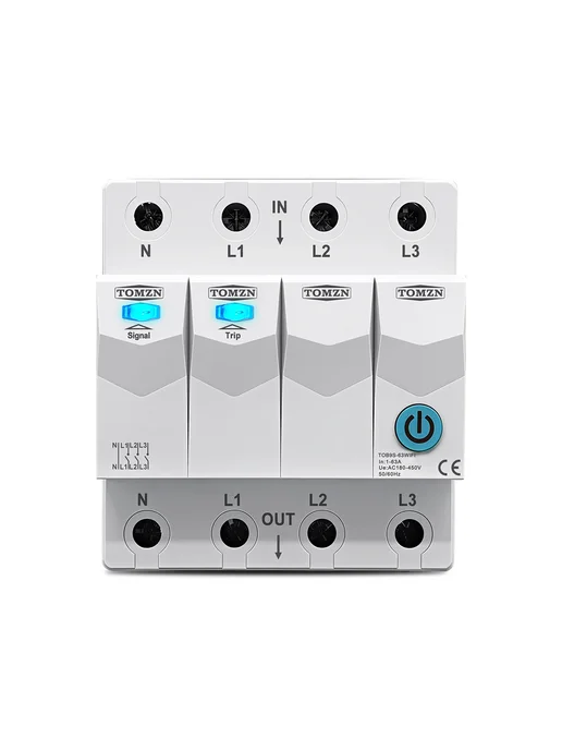 TOMZN Умный трёхфазный выключатель TOB9S-63WIFI, вариант, фото 2