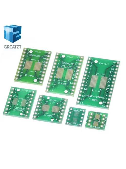 GREATZT Комплект переходников SMD на DIP 7шт. 5SET, 7 шт