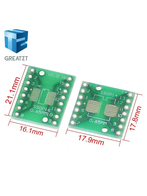 GREATZT Комплект переходников SMD на DIP 7шт. 5SET, 7 шт, фото 3