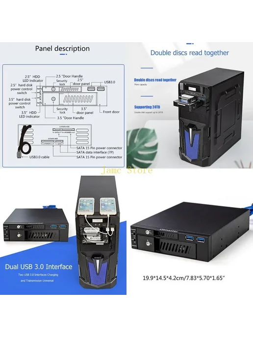 Нет бренда LX0B Корпус жесткого диска с оптическим приводом 2 USB, вариант