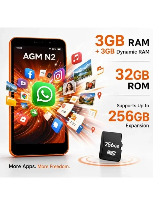 Смартфон AGM N2 Mini 3/32 ГБ, оранжевый, фото 4