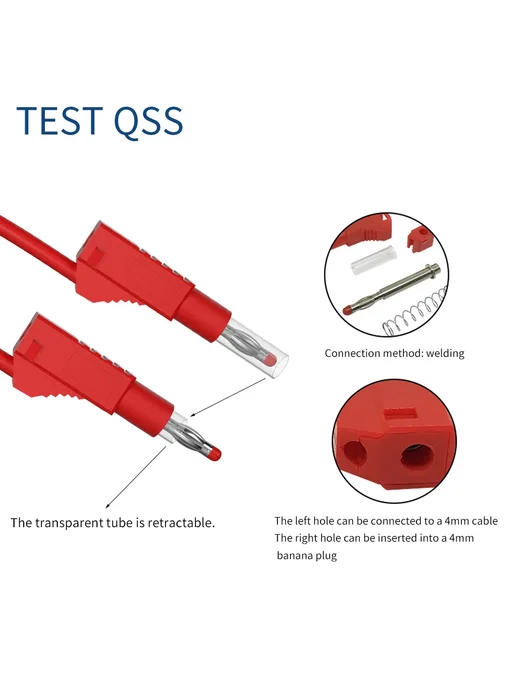TEST QSS Провод для мультиметра 100 см, 5 шт, 5 шт, фото 4