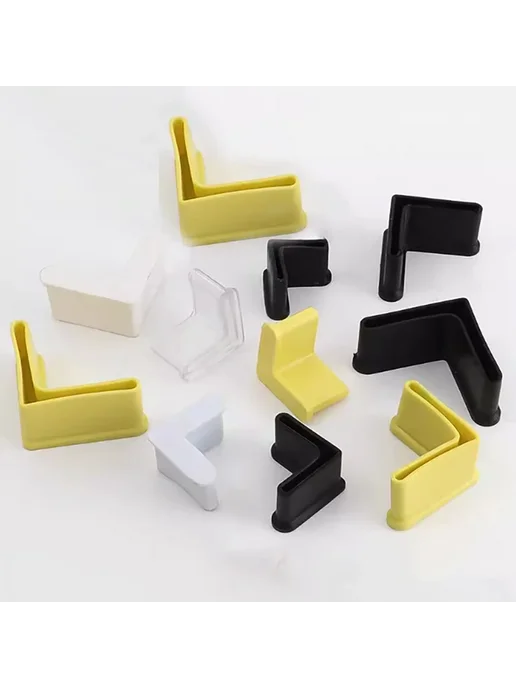 Нет бренда Заглушки для мебели L-образные из ПВХ 4Pcs Black, 4 шт, фото 4