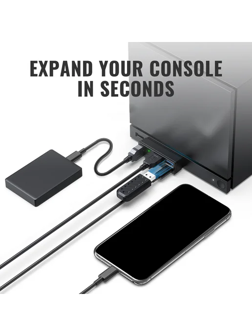 4в1 USB 3.0 хаб для Steam, PS5, ПК, ноутбук, экспелер, вариант, фото 2