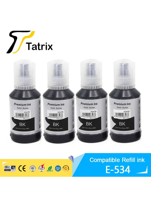 Tatrix International Титрица для Epson 534, черные совместимые чернила для бутыло, черный, фото 2