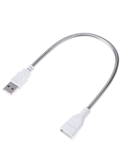 USB удлинитель male-female, светодиод, металлическая гофра, вариант, фото 2