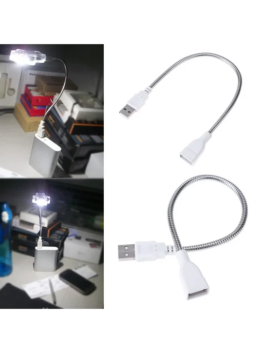 USB удлинитель male-female, светодиод, металлическая гофра, вариант, фото 3