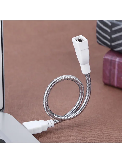 USB удлинитель male-female, светодиод, металлическая гофра, вариант, фото 5