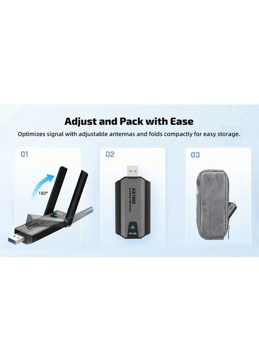 Wi-Fi адаптер USB 3.0 1800M для Windows, Mac, Linux, вариант, фото 6