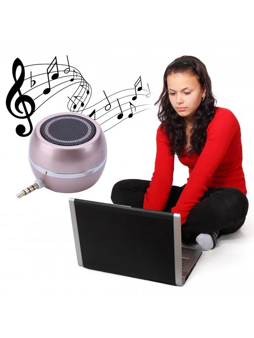 Мини колонки портативная Bluetooth-акустика для смартфона и, розовый, фото 2