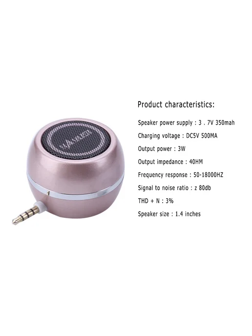 Мини колонки портативная Bluetooth-акустика для смартфона и, розовый, фото 4